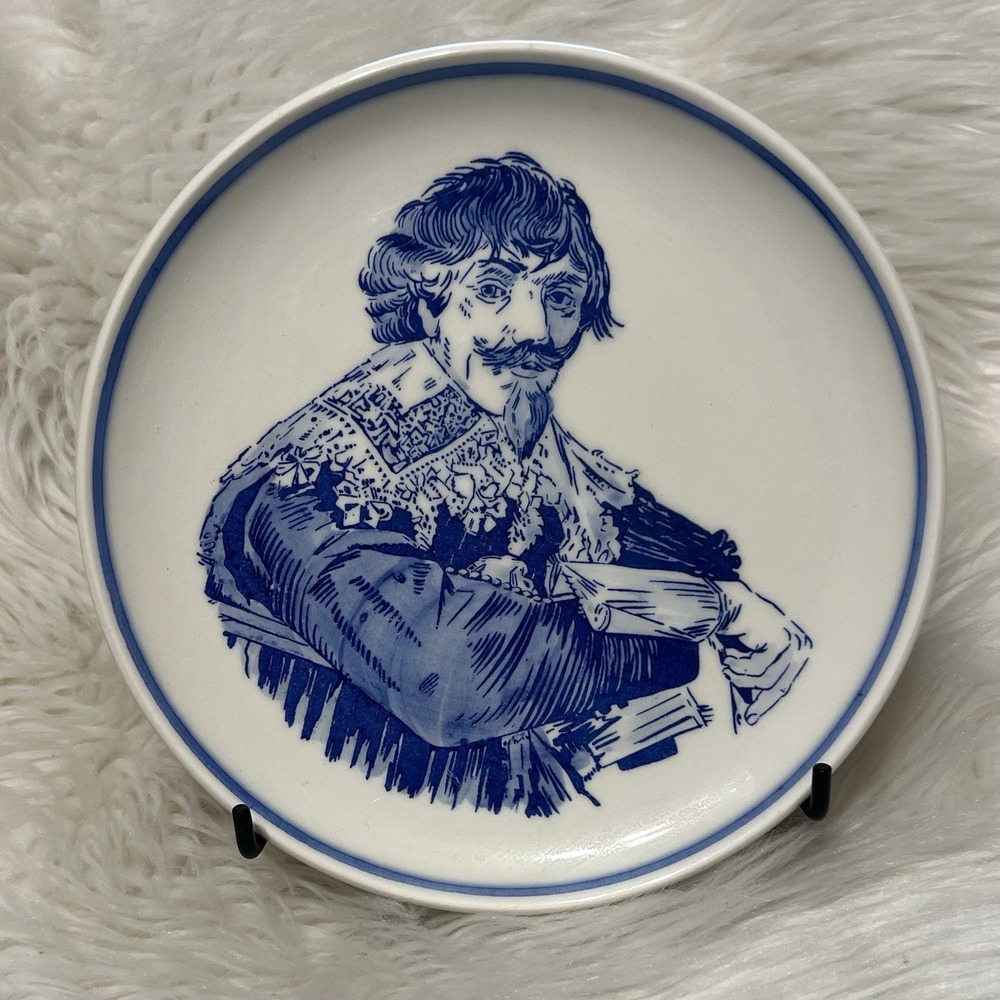 Vintage Cavalier Delft Blauw‎ Royal G Plate Holland Delftware Blue White 6.5"